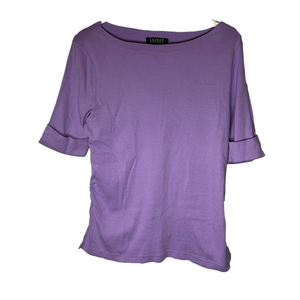 Lauren Ralph Lauren Purple Fitted 3/4 Sleeve Blouse XL